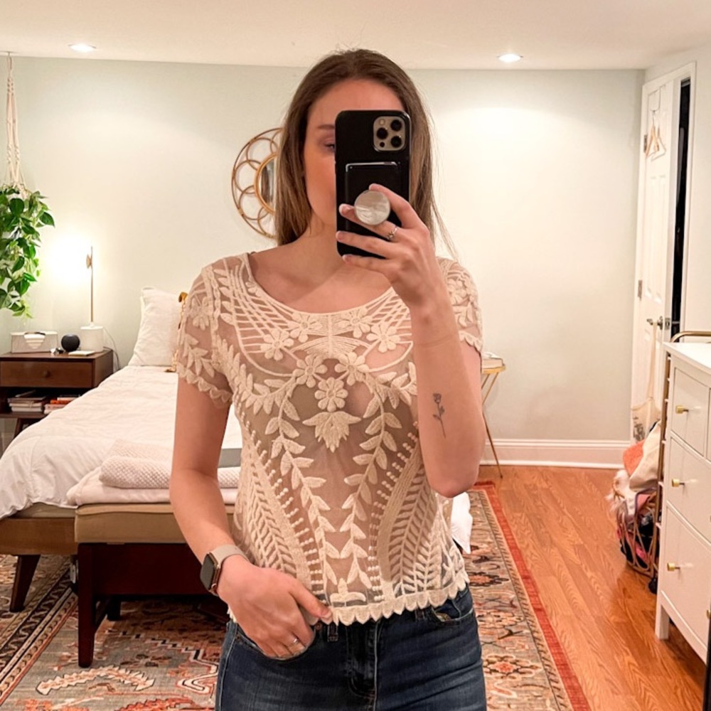 Sheer lace top
